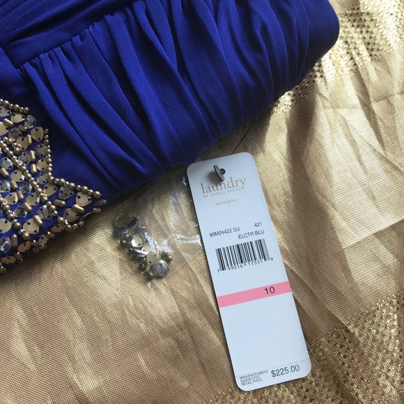 Brand NEW!  Electric Blue Dress with Bead Detail - Picture 4 of 4
